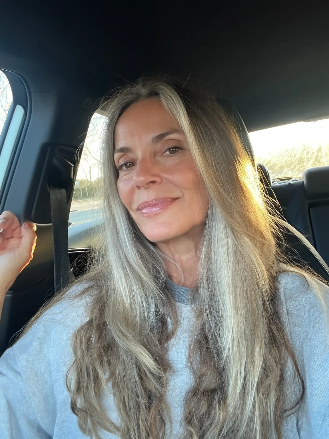 Ash Blonde Silver Undertones in Medium-Volume Waves